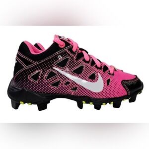 NIKE Girls Pink Softball Cleats Hyperdiamond Kids Black Shoes Little Toddler 1.5